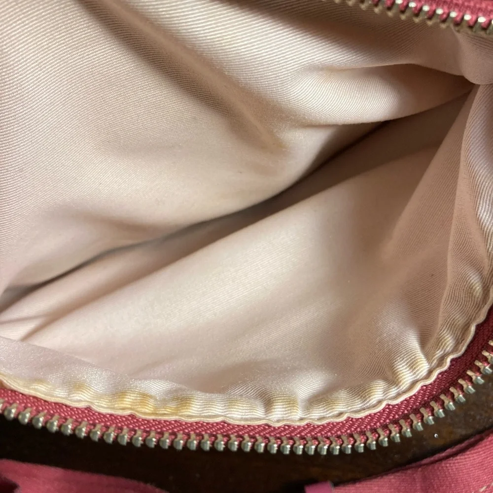 Coach Signature Shoulder Bag - Pink and Tan
